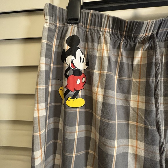 Vintage Disney Store Mickey Mouse Lounge Pants Adult Large Gray Plaid Sleepwear - Picture 5 of 10
